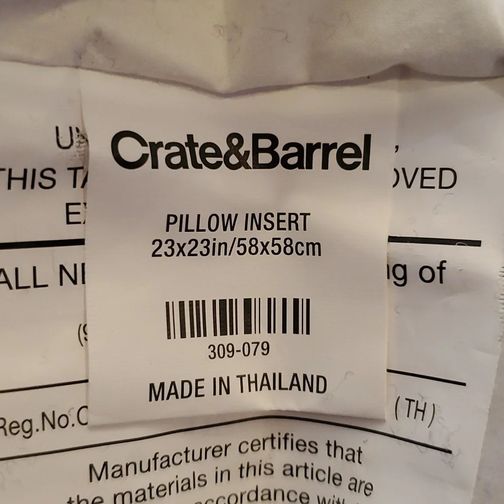 Crate&Barrel Holden Pillow Set of 2 Navy Wool Blend w/Crate&Barrel Inserts